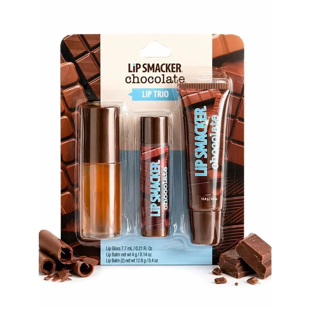Lip Smacker Chocolate Lip Trio - Brown Hydrating Balm & Gloss